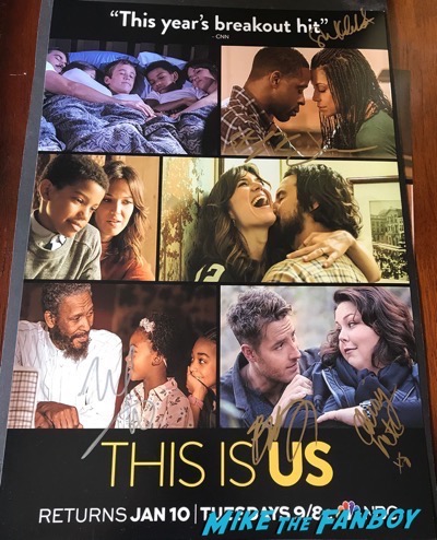 This is us signed autograph poster justin Hartley mandy moore psa 