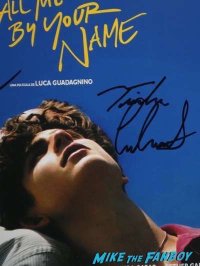 Timothée Chalamet signing autographs call me by your name psa 