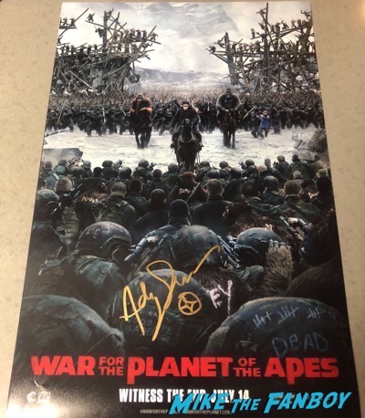 Andy Serkis signed autograph war for the planet of the apes poster psa 