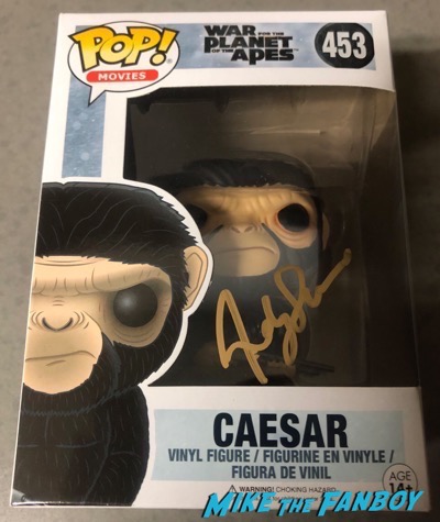 Andy Serkis signed autograph funko pop vinyl war for the planet of the apes caesar 