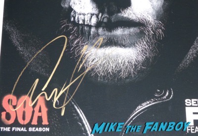 Charlie hunnam signed autograph sons of anarchy final season poster
