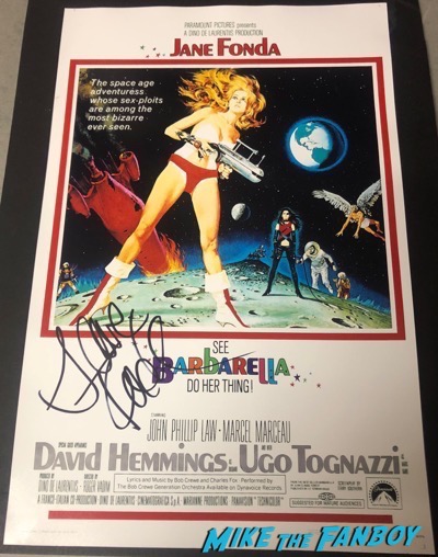 Jane Fonda Signed Autograph Barbarella poster PSA 