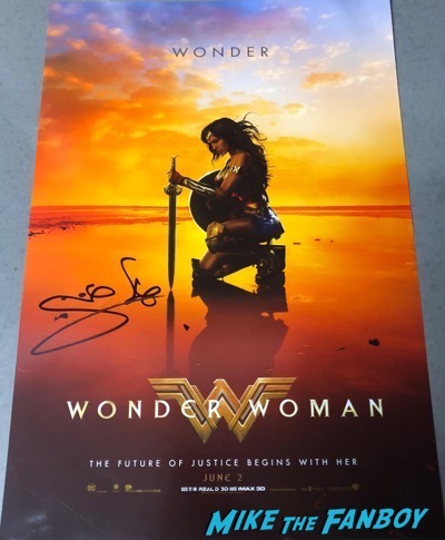 gal gadot signed autograph wonder woman poster 