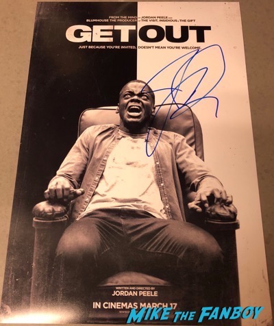 Jordan Peele Signed Autograph Get Out poster PSA 