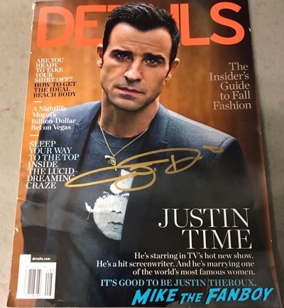 Justin Theroux Signed autograph details magazine 