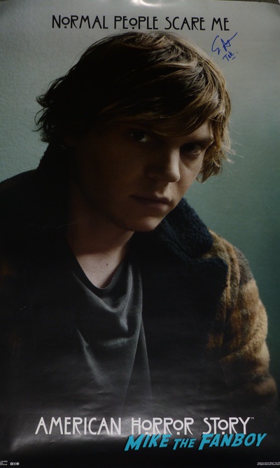 evan peters signed autograph poster