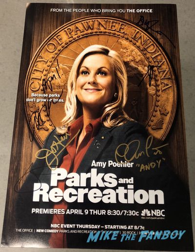 Billy Eichner signed autograph Parks and Recreation poster PSA Amy Poehler 