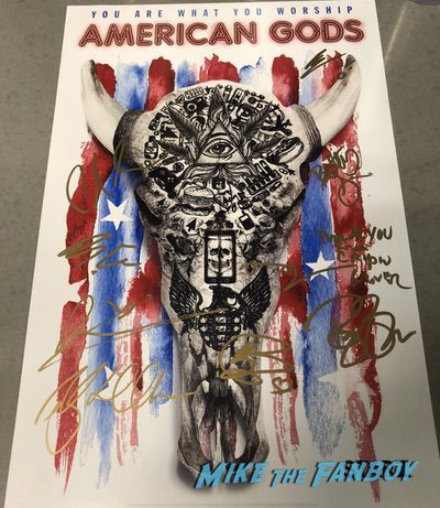 American Gods cast signed autograph poster PSA Beckett