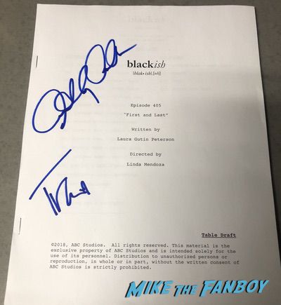 Tracee Ellis Ross Anthony Anderson signed autograph script Black-ish psa