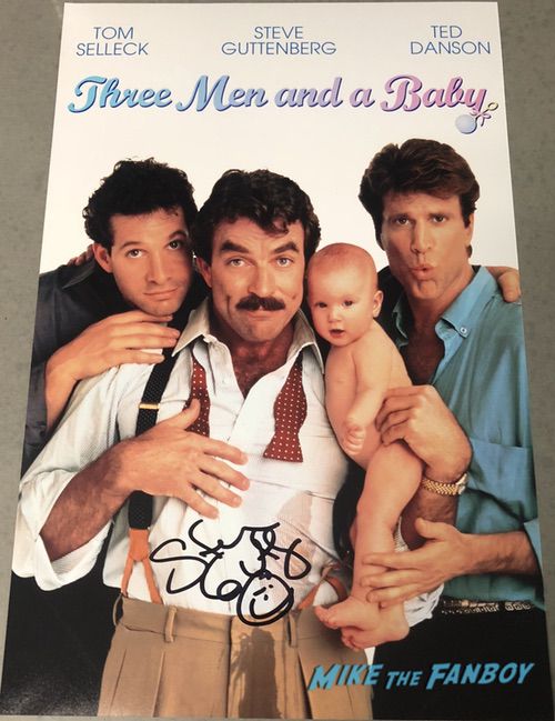 Steve Guttenberg signed autograph Three men and a baby posterSteve Guttenberg signed autograph Three men and a baby poster