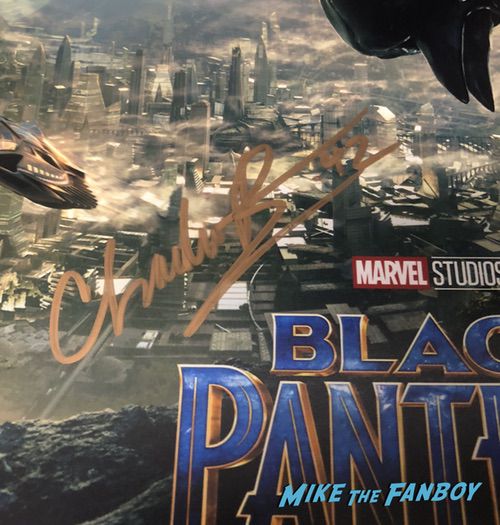 Chadwick boseman signed autograph black panther poster psa 