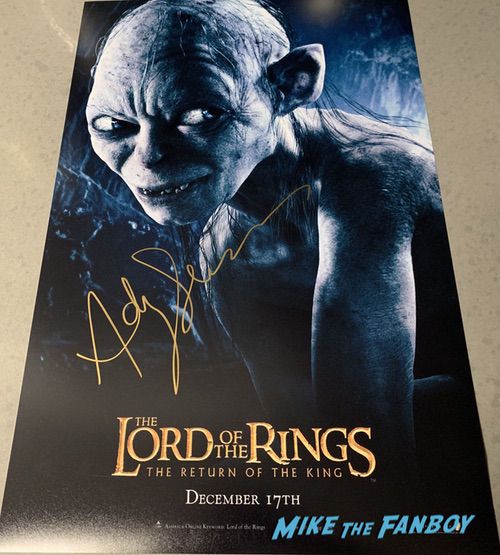Andy Serkis Signed Autograph lord of the rings poster 
