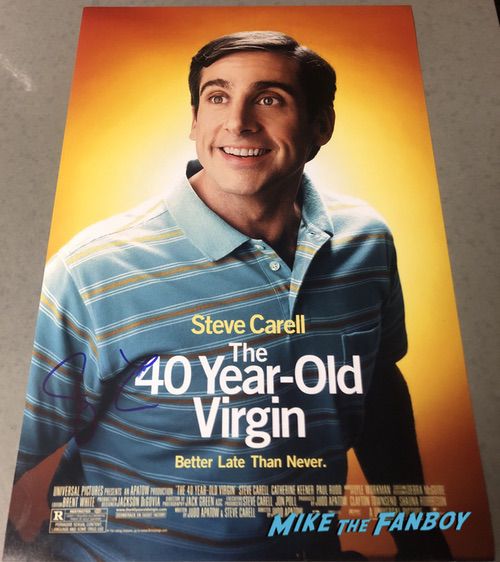 steve carell signed autograph 40 year old virgin poster