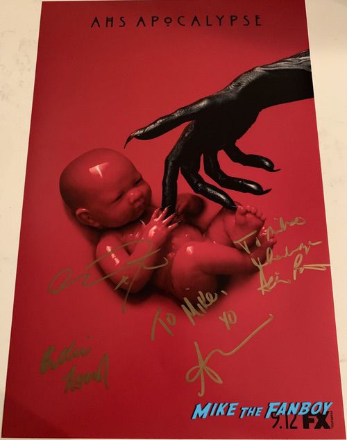 american horror story apocalypse signed autograph poster sarah paulson billie lourd