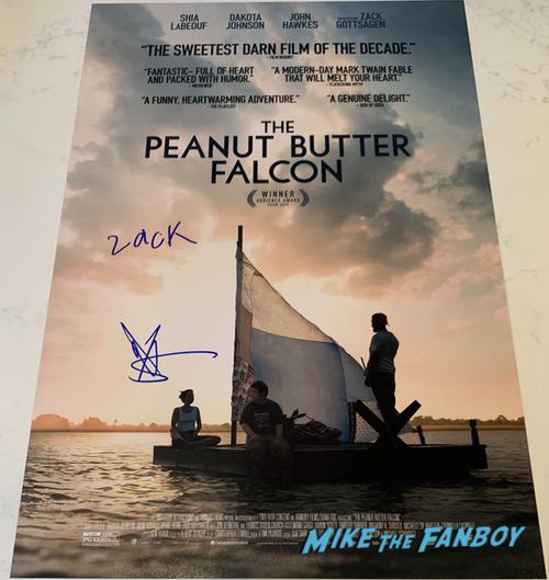 Zack Gottsagen signed peanut butter falcon poster 