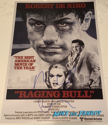 Robert De Niro Signed Autograph Raging Bull poster PSA 0002