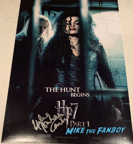 Helena Bonham Carter signed autograph bellatrix le Strange poster wanted 