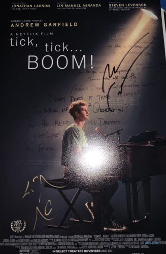 andrew garfield signed autograph tick tick boom poster 